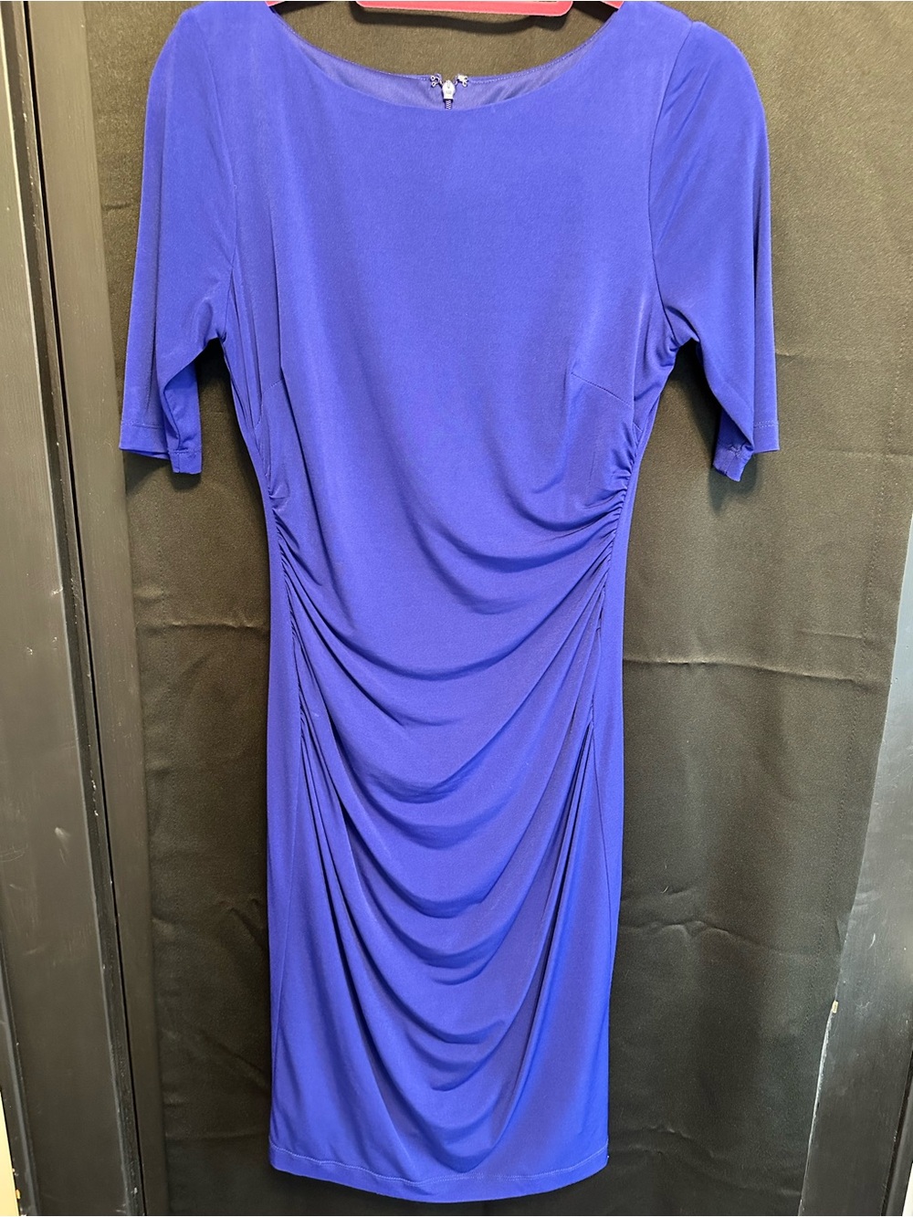 Vince Camuto Royal Blue Ruched Midi Dress